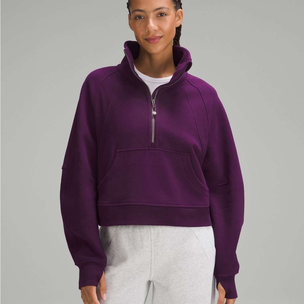 lululemon athletica Deep Purple Half-Zip Cropped Hoodie